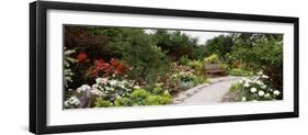 Bench in a Garden, Olbrich Botanical Gardens, Madison, Wisconsin, USA-null-Framed Photographic Print