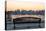 Bench in Park and New York City Midtown Manhattan at Sunset with Skyline Panorama View-Songquan Deng-Stretched Canvas