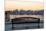 Bench in Park and New York City Midtown Manhattan at Sunset with Skyline Panorama View-Songquan Deng-Mounted Photographic Print