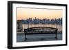 Bench in Park and New York City Midtown Manhattan at Sunset with Skyline Panorama View-Songquan Deng-Framed Photographic Print