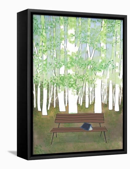 Bench in the Forest-Elizabeth Rider-Framed Stretched Canvas