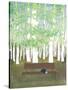 Bench in the Forest-Elizabeth Rider-Stretched Canvas