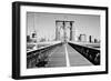 Bench on a bridge, Brooklyn Bridge, Manhattan, New York City, New York State, USA-null-Framed Photographic Print