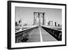 Bench on a bridge, Brooklyn Bridge, Manhattan, New York City, New York State, USA-null-Framed Photographic Print