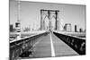 Bench on a bridge, Brooklyn Bridge, Manhattan, New York City, New York State, USA-null-Mounted Photographic Print