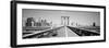 Bench on a bridge, Brooklyn Bridge, Manhattan, New York City, New York State, USA-null-Framed Photographic Print