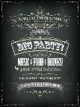 Retro Party Invitation on Chalkboard-Benchart-Art Print