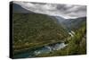 Bend In The Una River From Bosnia Side. River Spans Border Between Bosnia, Herzegovina & Croatia-Karine Aigner-Stretched Canvas