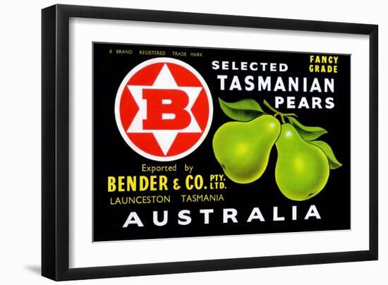 Bender and Co. Selected Tasmanian Pears-null-Framed Art Print