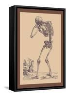 Bending Skeleton-Andreas Vesalius-Framed Stretched Canvas