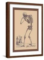 Bending Skeleton-Andreas Vesalius-Framed Art Print