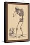 Bending Skeleton-Andreas Vesalius-Framed Stretched Canvas