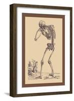 Bending Skeleton-Andreas Vesalius-Framed Art Print