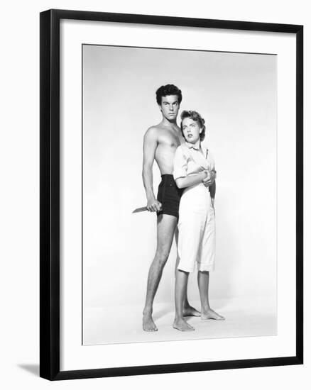 Beneath the 12-Mile Reef, Robert Wagner, Terry Moore, 1953-null-Framed Premium Photographic Print