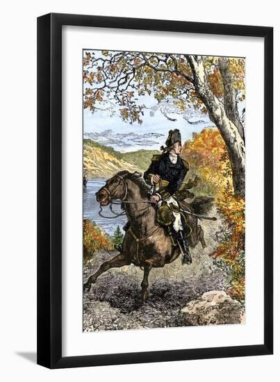 Benedict Arnold Escaping on Horseback after His Treason Was Discovered, c.1780-null-Framed Giclee Print