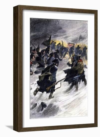 Benedict Arnold's Attack on the British in Quebec in the Winter of 1775-null-Framed Giclee Print