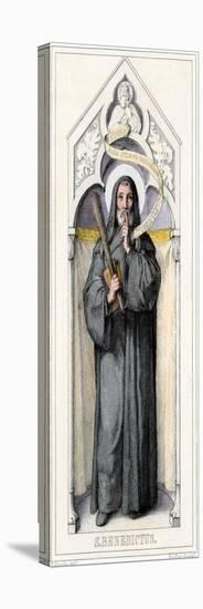 Benedict of Nursia, Founder of Benedictine Monasteries-null-Stretched Canvas