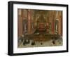 Benedict XIII Presiding over the Provincial Roman Synod of 1725, Basilica of St. John Lateran, 1725-Pier Leone Ghezzi-Framed Giclee Print