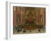 Benedict XIII Presiding over the Provincial Roman Synod of 1725, Basilica of St. John Lateran, 1725-Pier Leone Ghezzi-Framed Giclee Print