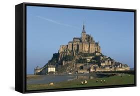 Benedictine Abbey of Mont-Saint-Michel-null-Framed Stretched Canvas