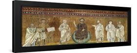 Benedictory Jesus with Sts Lawrence, Peter, Paul, Stephen, Hippolytus and Pope Pelagio-Felice Giani-Framed Giclee Print