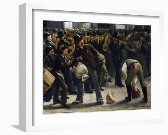 Benefit Walk for Verone Flood, December 24, 1882 Along Corso Garibaldi in Milan-Giacomo Campi-Framed Giclee Print