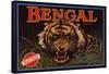 Bengal Brand - La Habra, California - Citrus Crate Label-Lantern Press-Framed Stretched Canvas