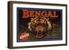 Bengal Brand - La Habra, California - Citrus Crate Label-Lantern Press-Framed Art Print