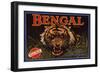 Bengal Brand - La Habra, California - Citrus Crate Label-Lantern Press-Framed Art Print