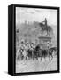 Bengal Mounted Lancers Passing the Statue of Joan of Arc, France, 1914-J Simont-Framed Stretched Canvas