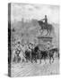 Bengal Mounted Lancers Passing the Statue of Joan of Arc, France, 1914-J Simont-Stretched Canvas