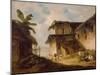 Bengal Village Scene, 1819-1821 (Oil on Canvas)-George Chinnery-Mounted Giclee Print