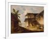 Bengal Village Scene, 1819-1821 (Oil on Canvas)-George Chinnery-Framed Giclee Print