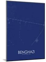 Benghazi, Libya Blue Map-null-Mounted Poster