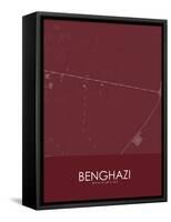 Benghazi, Libya Red Map-null-Framed Stretched Canvas