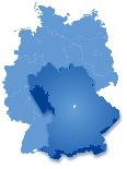 Map of Germany Where Hesse (Hessen) is Pulled Out-BENGUHAN-Art Print