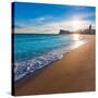 Benidorm Alicante Playa De Poniente Beach Sunset in Spain Valencian Community-holbox-Stretched Canvas