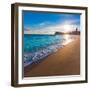 Benidorm Alicante Playa De Poniente Beach Sunset in Spain Valencian Community-holbox-Framed Photographic Print