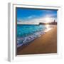 Benidorm Alicante Playa De Poniente Beach Sunset in Spain Valencian Community-holbox-Framed Photographic Print