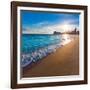 Benidorm Alicante Playa De Poniente Beach Sunset in Spain Valencian Community-holbox-Framed Photographic Print