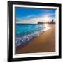 Benidorm Alicante Playa De Poniente Beach Sunset in Spain Valencian Community-holbox-Framed Photographic Print