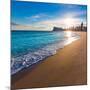 Benidorm Alicante Playa De Poniente Beach Sunset in Spain Valencian Community-holbox-Mounted Photographic Print