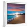 Benidorm Alicante Playa De Poniente Beach Sunset in Spain Valencian Community-holbox-Framed Photographic Print