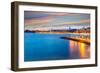 Benidorm Alicante Sunset Playa De Poniente Beach in Spain Valencian Community-holbox-Framed Photographic Print