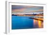Benidorm Alicante Sunset Playa De Poniente Beach in Spain Valencian Community-holbox-Framed Photographic Print