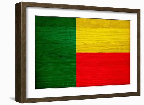 Benin Flag Design with Wood Patterning - Flags of the World Series-Philippe Hugonnard-Framed Art Print