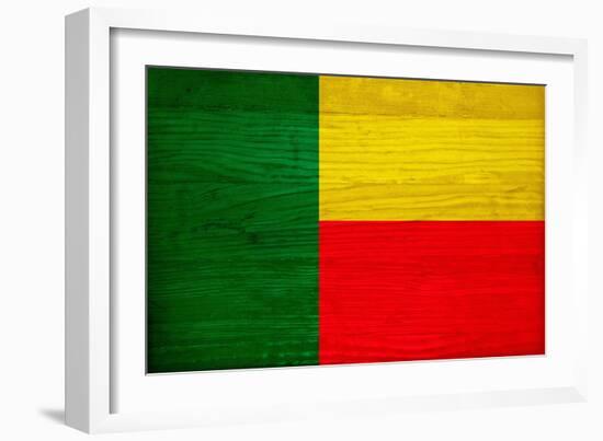 Benin Flag Design with Wood Patterning - Flags of the World Series-Philippe Hugonnard-Framed Art Print