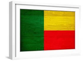 Benin Flag Design with Wood Patterning - Flags of the World Series-Philippe Hugonnard-Framed Art Print