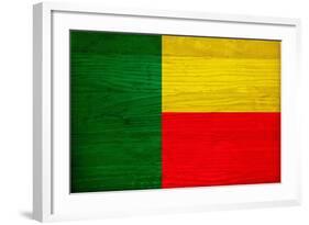 Benin Flag Design with Wood Patterning - Flags of the World Series-Philippe Hugonnard-Framed Art Print