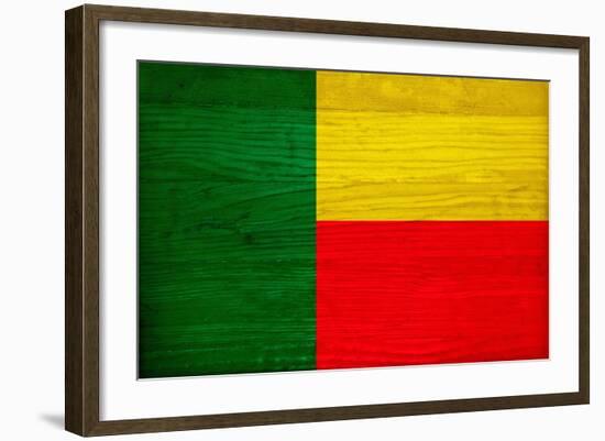 Benin Flag Design with Wood Patterning - Flags of the World Series-Philippe Hugonnard-Framed Art Print
